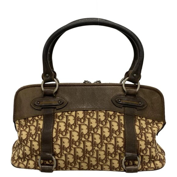 Auth DIOR/ChristianDior Vintage Traveler - Beige Dark Brown Jacquard Leather - Picture 2 of 16